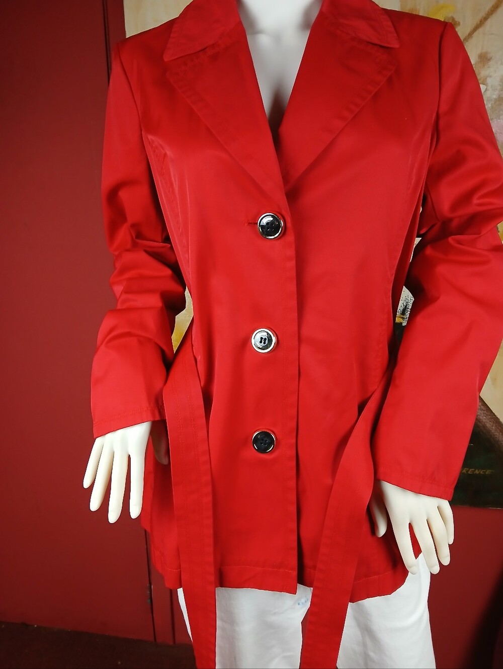 Kenneth Cole Reaction Red Trench Coat with Belt